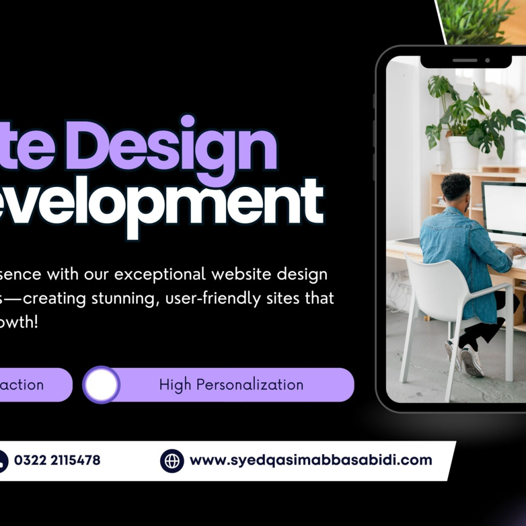 Black Purple Modern Website Design And Development Banner